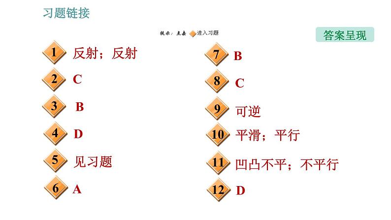 教科版八年级上册物理习题课件 第4章 4.2 光的放射定律第2页