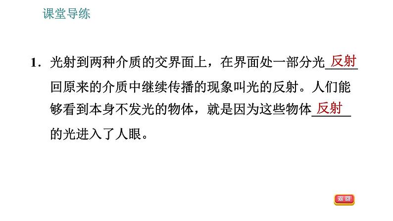 教科版八年级上册物理习题课件 第4章 4.2 光的放射定律第4页