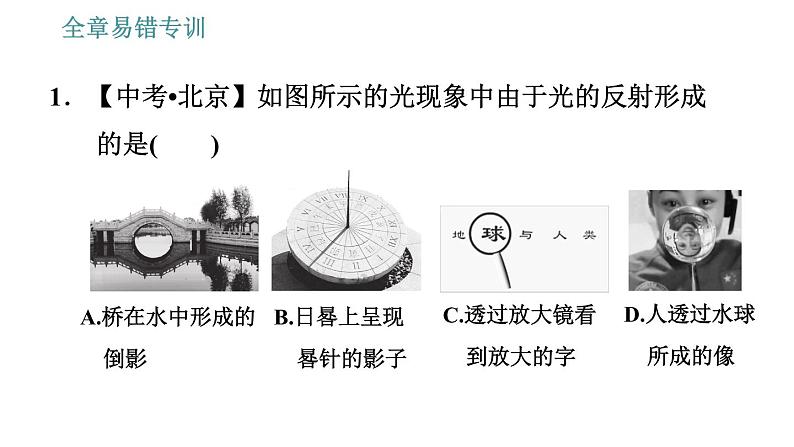 教科版八年级上册物理习题课件 第4章 全章易错专训第4页