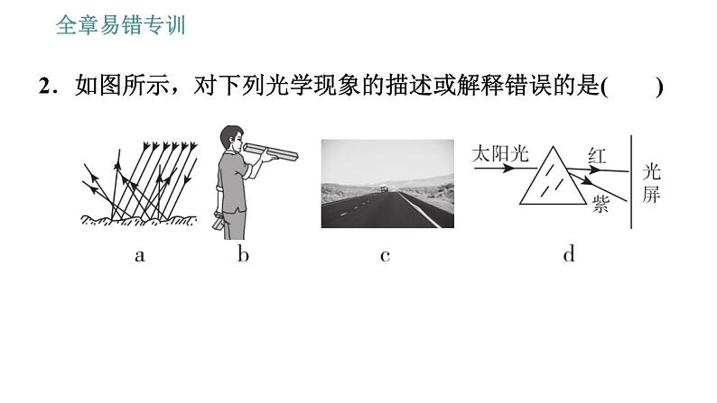 教科版八年级上册物理习题课件 第4章 全章易错专训第6页