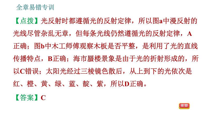 教科版八年级上册物理习题课件 第4章 全章易错专训第8页