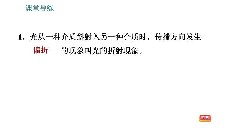 教科版八年级上册物理习题课件 第4章 4.4 光的折射第4页