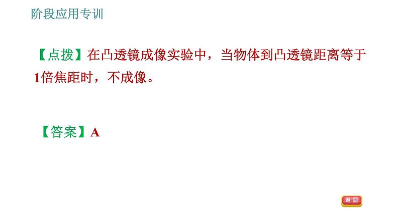 教科版八年级上册物理习题课件 第4章 阶段应用专训 凸透镜成像规律及其应用第6页