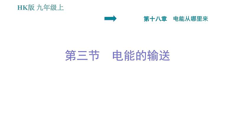 沪科版九年级上册物理习题课件 第18章 18.3 电能的输送01