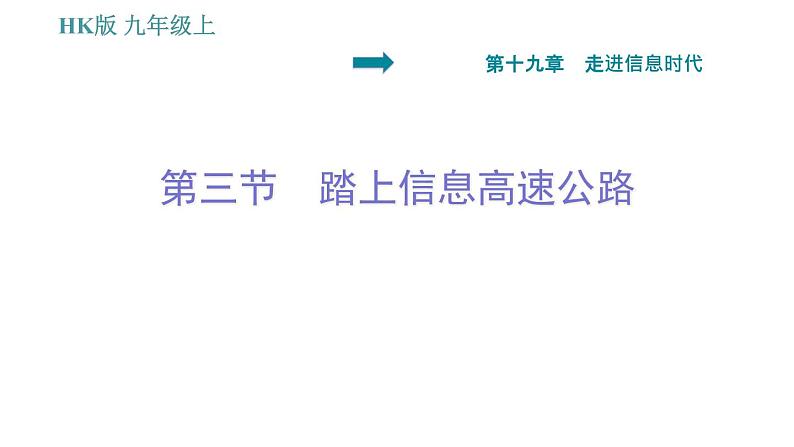 沪科版九年级上册物理习题课件 第19章 19.3 踏上信息高速公路第1页