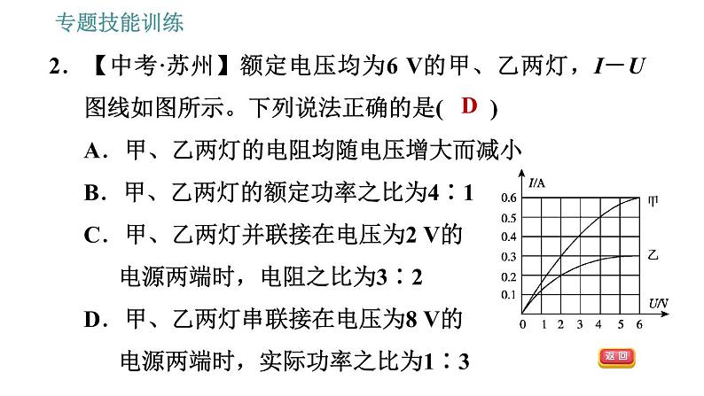 沪粤版九年级上册物理习题课件 第15章 专训（十一）   2   电功和电功率的计算06