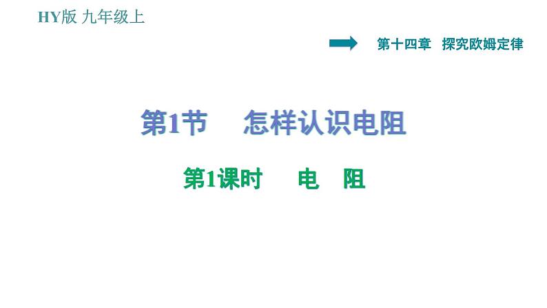 沪粤版九年级上册物理习题课件 第14章 14.1.1   电　阻01