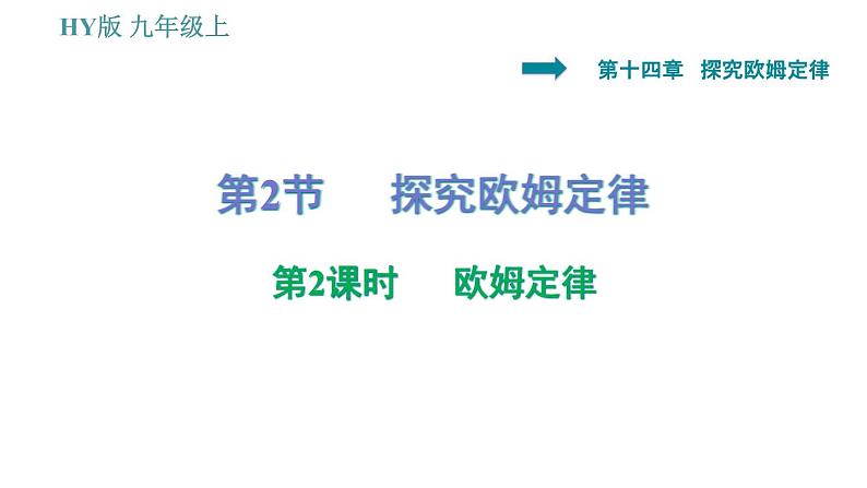 沪粤版九年级上册物理习题课件 第14章 14.2.2   欧姆定律01