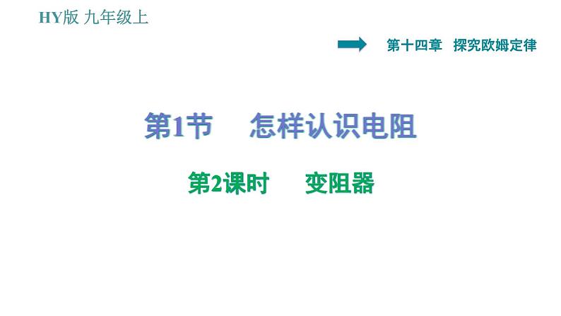 沪粤版九年级上册物理习题课件 第14章 14.1.2   变阻器01