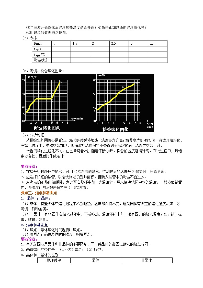 人教版八年级上册物理人教版八年级上册物理16【基础】熔化和凝固学案+习题02