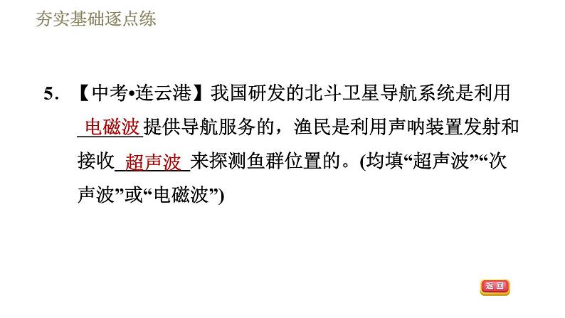 教科版九年级全一册物理习题课件 第十章 10.2电磁波的应用第8页