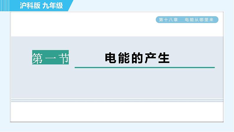 沪科版九年级全一册物理课件 第十八章 18.1电能的产生第1页