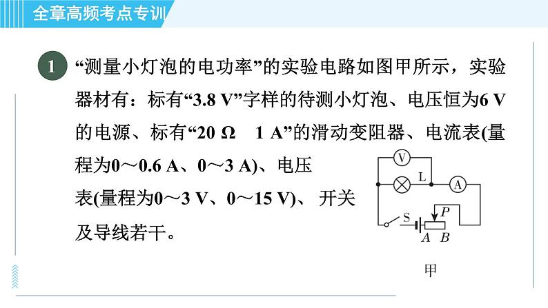 沪科版九年级全一册物理课件 第十六章 全章高频考点专训 专训1 测量小灯泡的电功率第3页