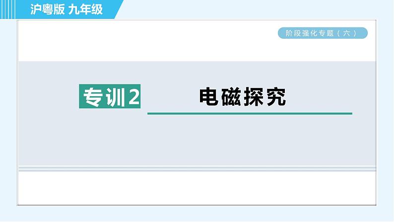 沪粤版九年级全一册物理课件 第16章 阶段强化专题（六） 专训2 电磁探究第1页