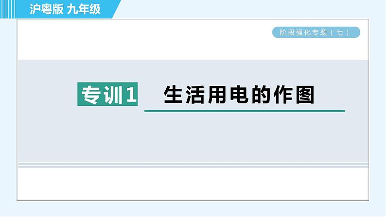 沪粤版九年级全一册物理课件 第十八章 阶段强化专题（七） 专训1 生活用电的作图第1页