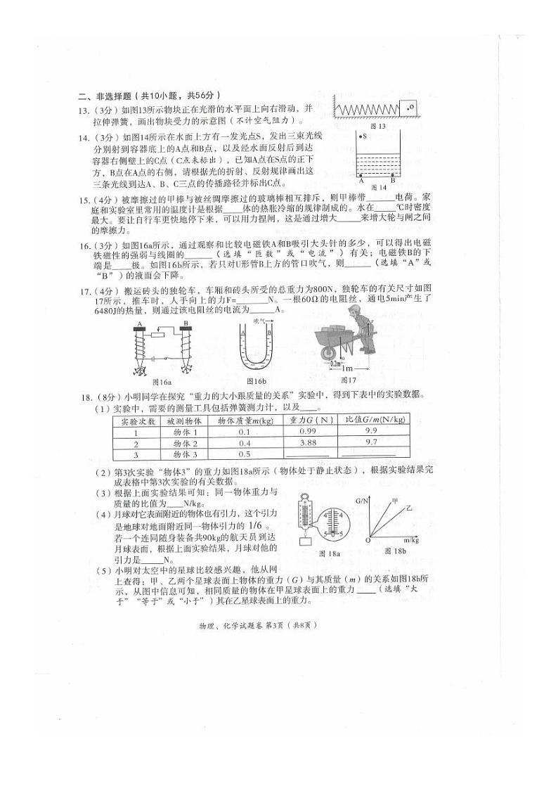 2021年湖北省黄石市中考物理.化学真题第3页