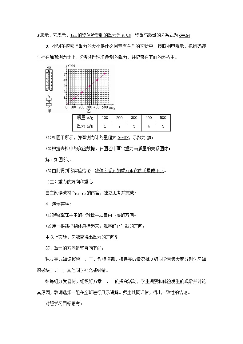 沪科版2020年物理八年级上册第6章《第4节　来自地球的力》教案02