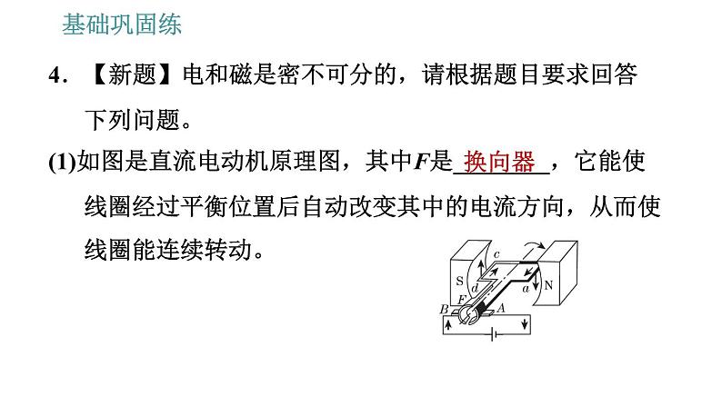 沪科版九年级上册物理课件 第17章 17.3  科学探究：电动机为什么会转动08