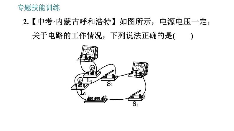 沪粤版九年级上册物理课件 专训 10.动态电路分析第3页