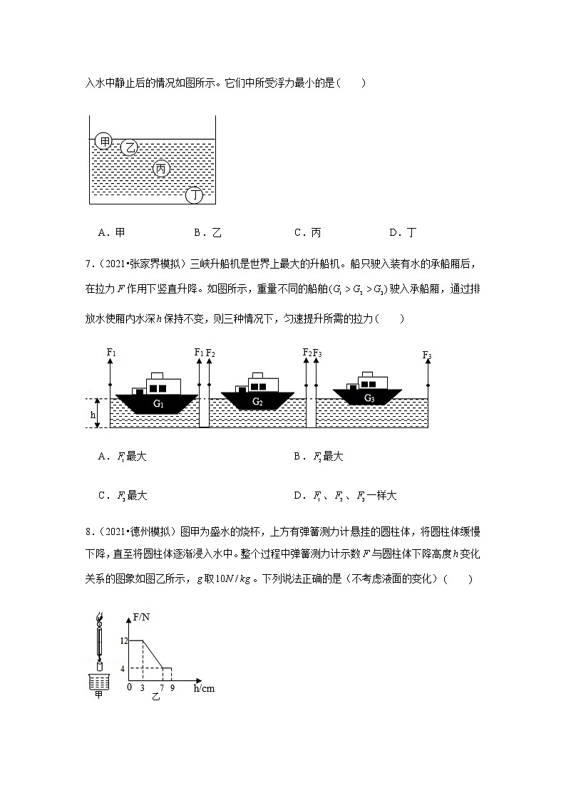 北师大新版物理八年级下册专题复习《压强与浮力》（含答案）第3页