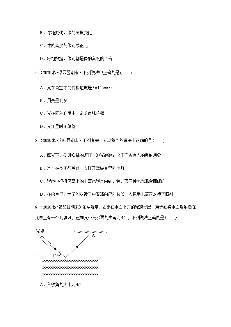 人教新版物理八年级下册专题复习《光与透镜》（含答案）第2页