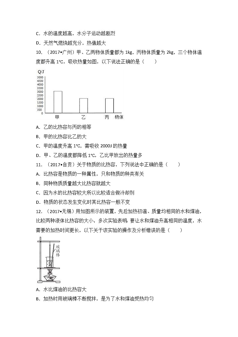 2018中考物理一轮复习真题练习：考点15内能和热机第3页