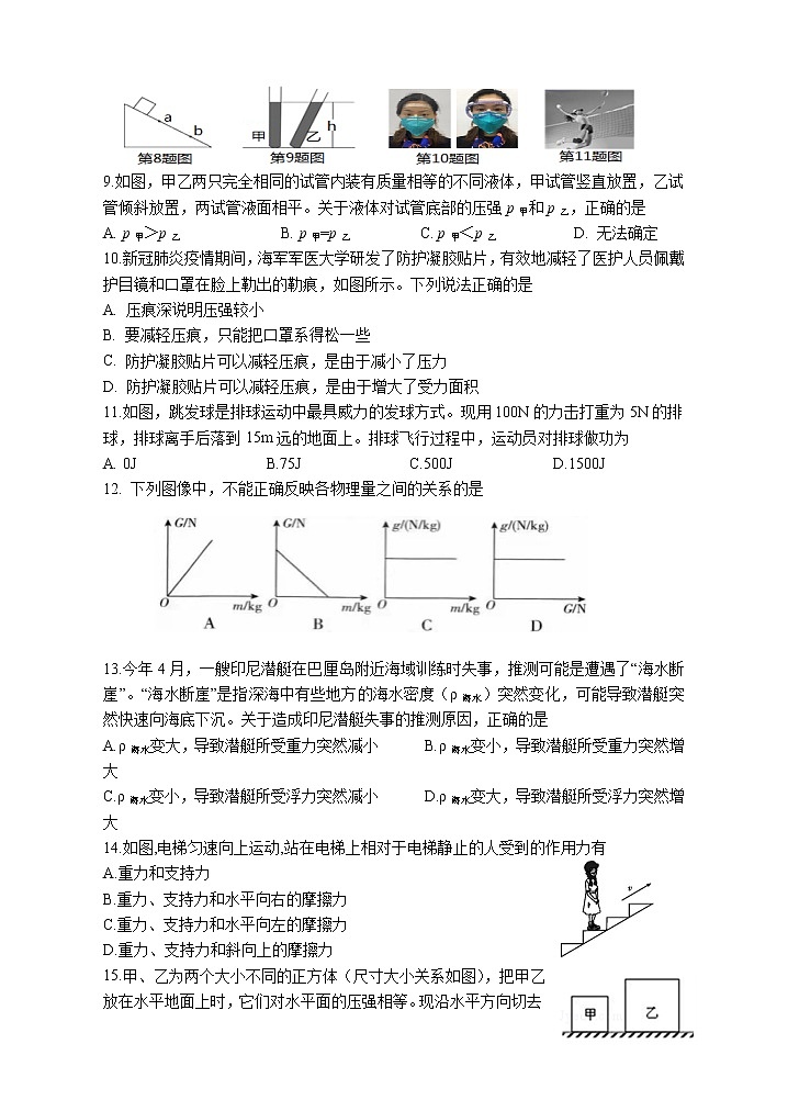 湖南省株洲市茶陵县2020-2021学年八年级下学期期末考试物理试题（word版 含答案）02