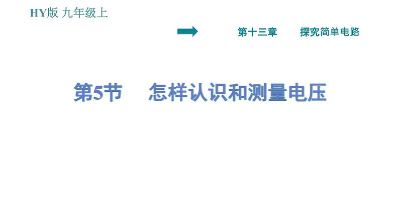 沪粤版九年级上册物理习题课件 第13章 13.5   怎样认识和测量电压01