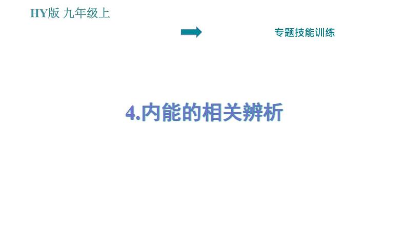 沪粤版九年级上册物理习题课件 第12章 专题   4.内能的相关辨析第1页