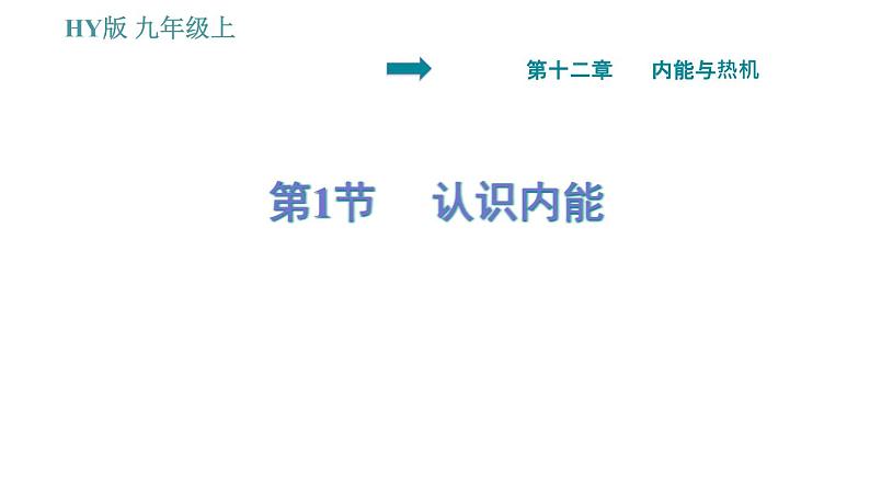 沪粤版九年级上册物理习题课件 第12章 12.1   认识内能01