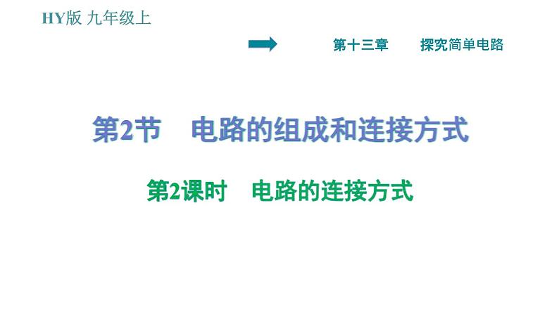 沪粤版九年级上册物理习题课件 第13章 13.2.2   电路的连接方式01