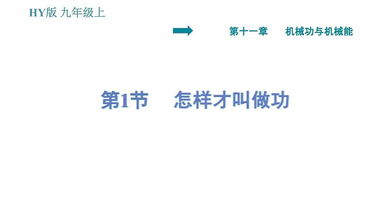 沪粤版九年级上册物理习题课件 第11章 11.1   怎样才叫做功第1页