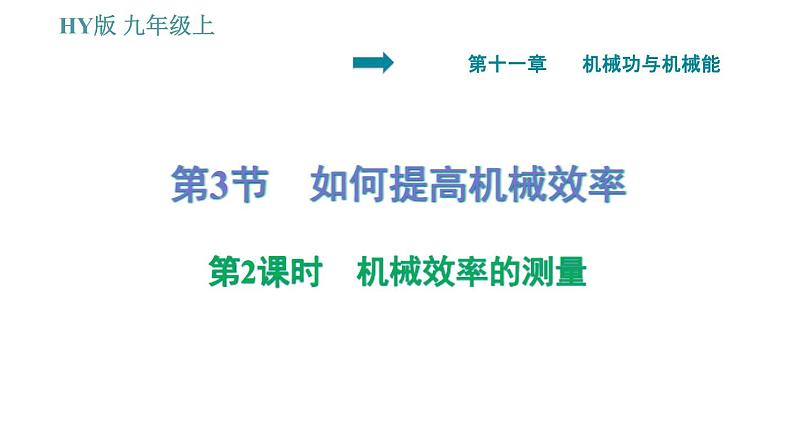 沪粤版九年级上册物理习题课件 第11章 11.3.2   机械效率的测量第1页