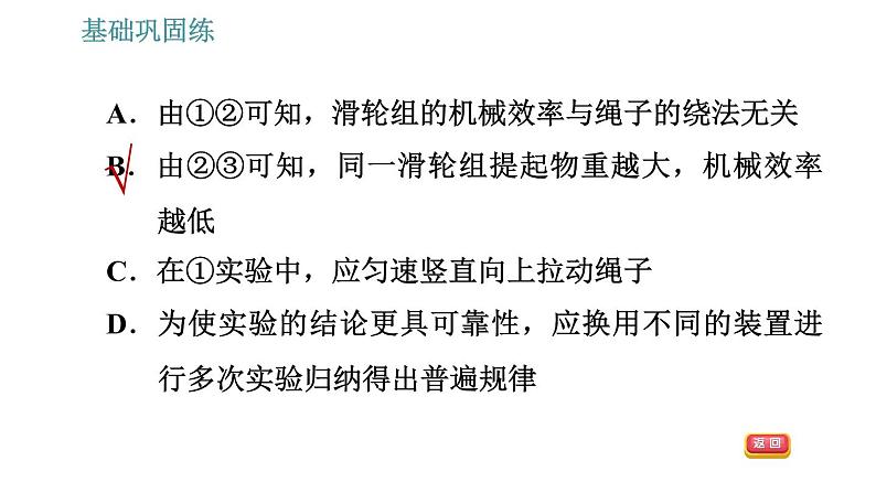 沪粤版九年级上册物理习题课件 第11章 11.3.2   机械效率的测量第7页