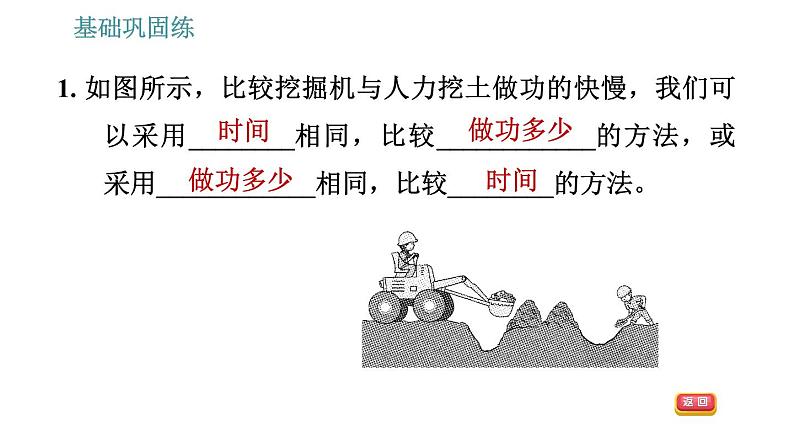 沪粤版九年级上册物理习题课件 第11章 11.2   怎样比较做功的快慢04