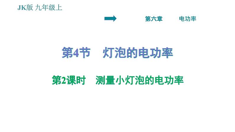 教科版九年级上册物理课件 第6章 6.4.2   测量小灯泡的电功率01