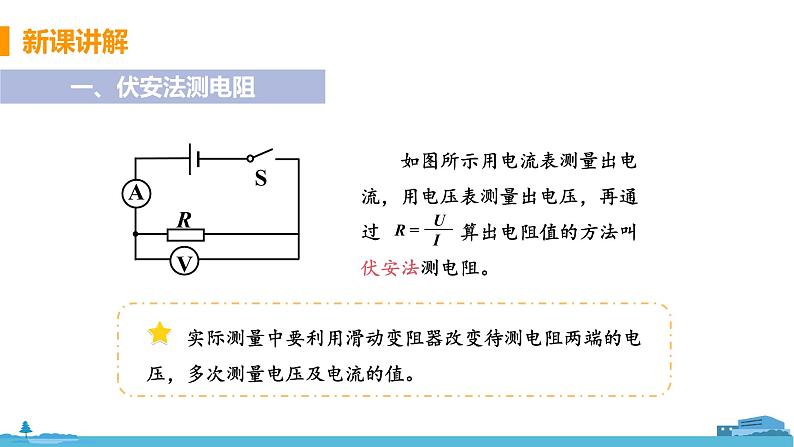 苏科版九年级物理上册 14.4.1《伏安法测电阻》PPT课件+素材06