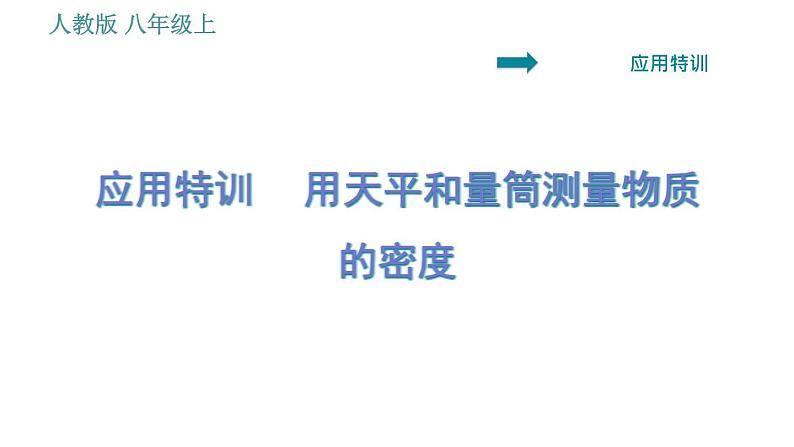 人教版八年级上册物理习题课件 第6章 应用特训   用天平和量筒测量物质的密度第1页