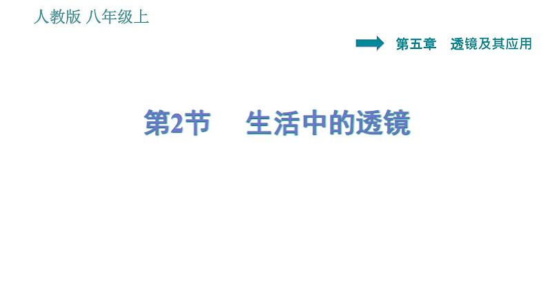 人教版八年级上册物理习题课件 第5章 5.2   生活中的透镜01