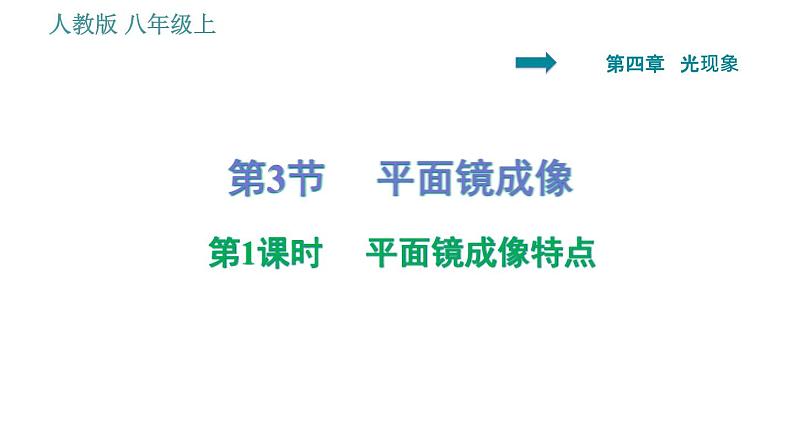 人教版八年级上册物理习题课件 第4章 4.3.1   平面镜成像特点第1页