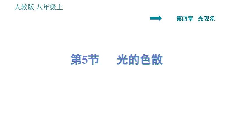 人教版八年级上册物理习题课件 第4章 4.5   光的色散第1页