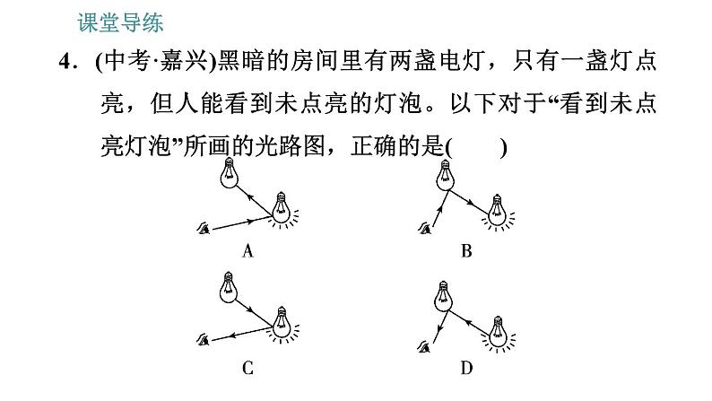 人教版八年级上册物理习题课件 第4章 4.2   光的反射第7页