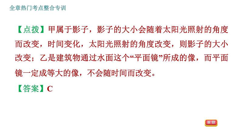 人教版八年级上册物理习题课件 第4章 全章热门考点整合专训第6页