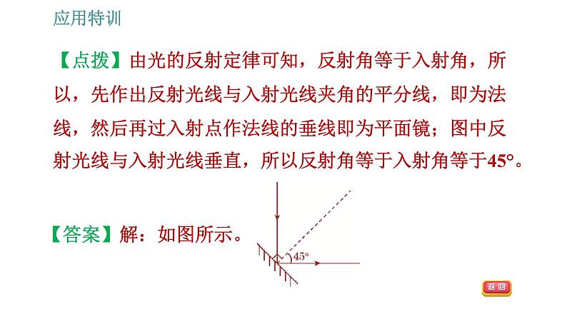 人教版八年级上册物理习题课件 第4章 应用特训 平面镜的应用04