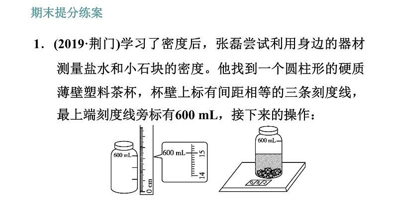 人教版八年级上册物理习题课件 期末提分练案 第6讲   第2课时   素养专项提升  专项2 特殊方法测量物质密度第3页