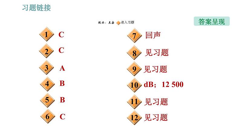 人教版八年级上册物理习题课件 期末提分练案 第2讲   第1课时   达标训练   声现象的应用与探究第2页