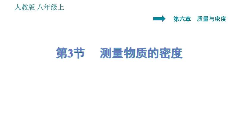 人教版八年级上册物理习题课件 第6章 6.3   测量物质的密度01