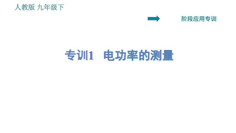 人教版九年级下册物理课件 第18章 阶段应用专训1   电功率的测量001