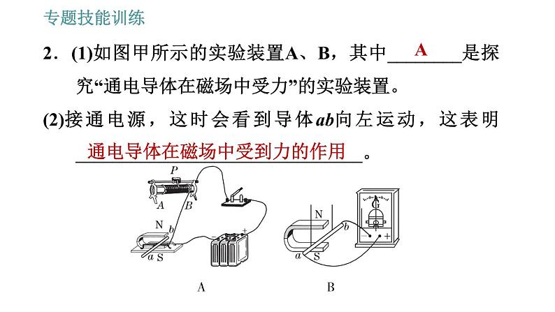 沪粤版九年级下册物理课件 第17章 专训（二）  电与磁的探究与应用0第4页