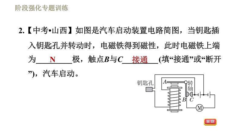 沪科版九年级下册物理习题课件 第17章阶段强化专题训练（七）专训3 电磁应用04